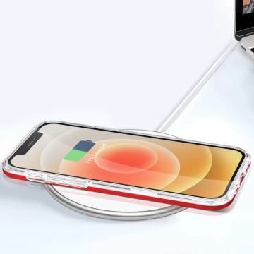 Прозорий чохол 3в1 для iPhone 12 frame gel cover red
