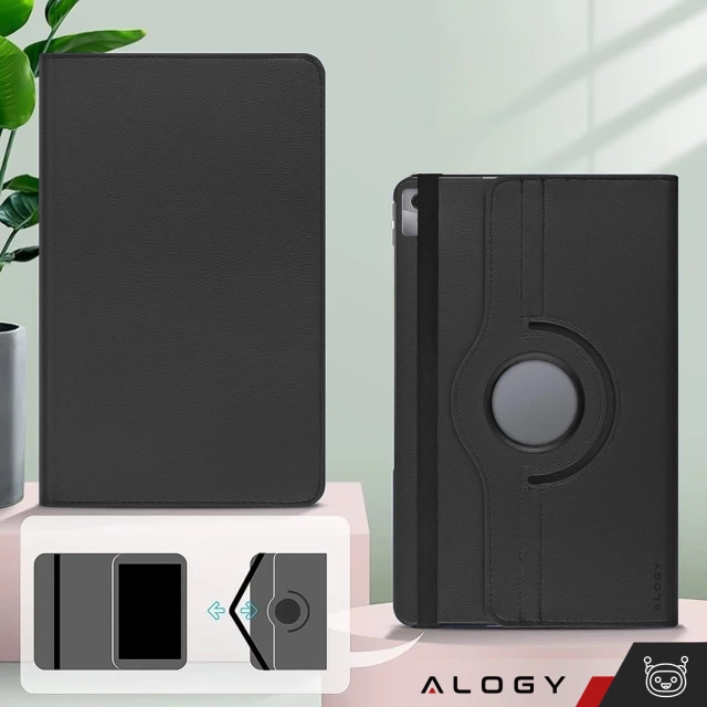 Etui 360 do Lenovo Tab K11 / K11E 11” M11 10.95" TB330FU / TB330XU / TB331FC obrotowe pokrowiec obudowa z klapką na tablet Case Alogy Czarne