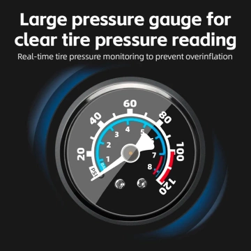 Насос велосипедний Rockbros 42310006001 з манометром - чорний