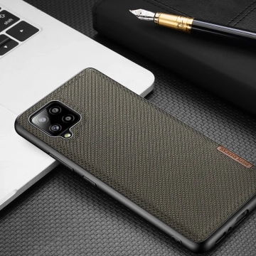 Dux Ducis Fino case cover covered with nylon material for Samsung Galaxy A42 5G gray