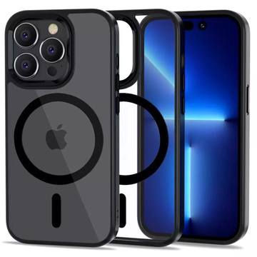 Etui ochronne Magmat MagSafe obudowa na telefon do Apple iPhone 14 Pro Max Black/Clear + Szkło