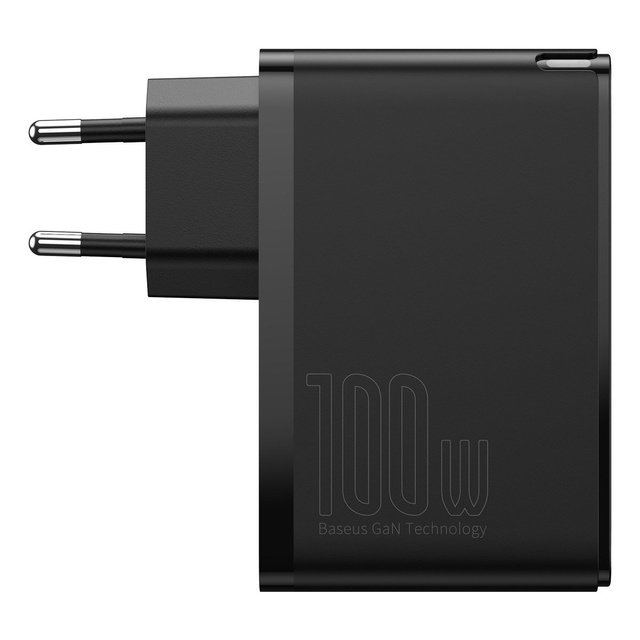 Настінний зарядний пристрій Baseus GaN2 Pro, 2x USB, 2x USB-C, 100 Вт, EU (чорний)