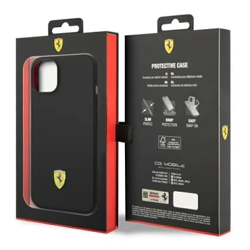Чохол для Ferrari FEHCP14SSIBBK для Apple iPhone 14 6.1" black/black hardcase Silicone Metal Logo