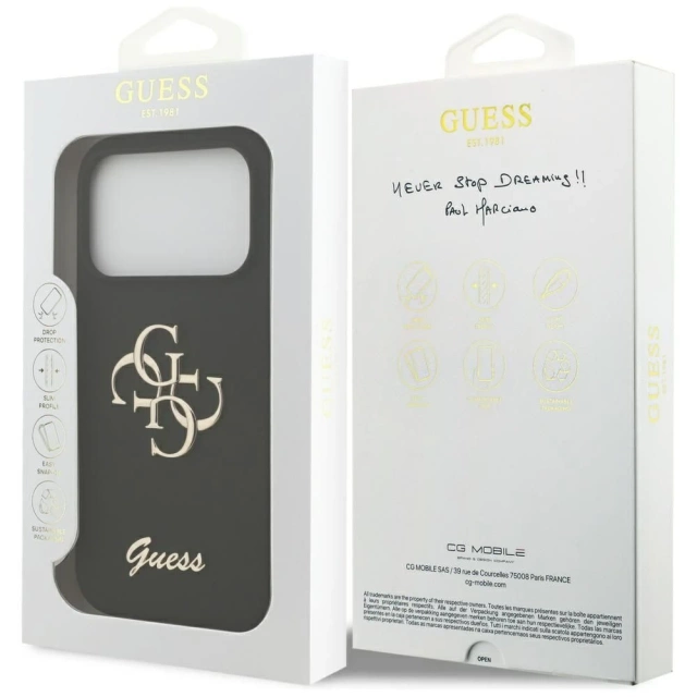 Etui Guess Silicone Big 4G Script do iPhone 17 Pro Black