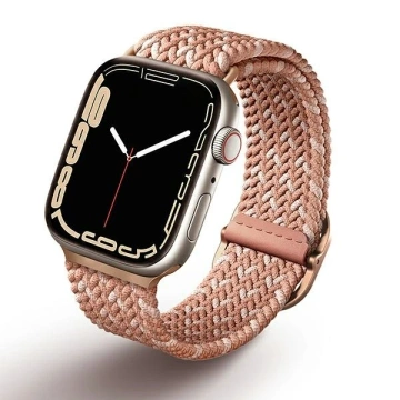 UNIQ Aspen remienok pre Apple Watch 40/38/41 mm Series 4/5/6/7/8/SE/SE2 Splietaný DE ružový/citrusovo ružový