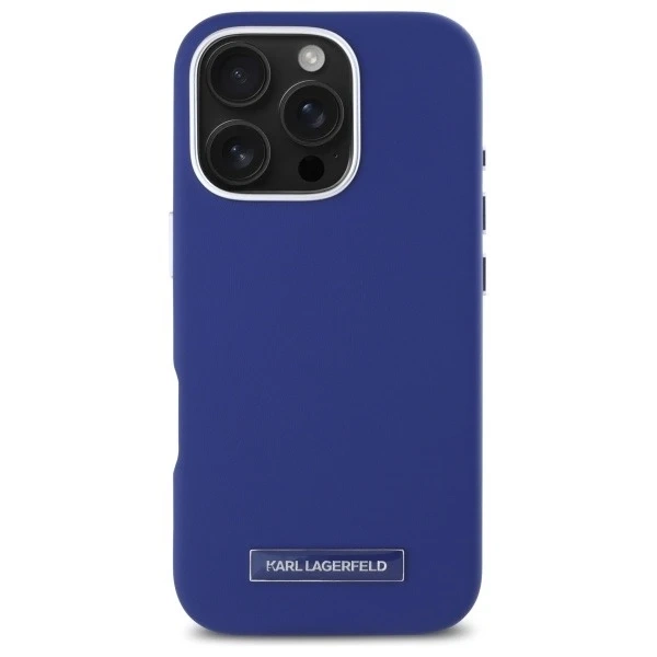 Karl Lagerfeld iPhone 16 Pro Max 6.9" Case Blue MagSafe Hardcase FW Metal Plate