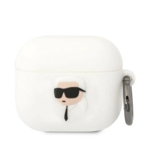 Protective case for headphones Karl Lagerfeld KLA3RUNIKH for Apple AirPods 3 cover white/white Silicone Karl Head 3D