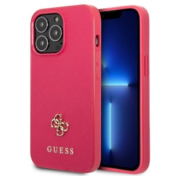 Etui Guess GUHCP13LPS4MF na iPhone 13 Pro / 13 6,1" pevné puzdro Saffiano 4G malé kovové logo