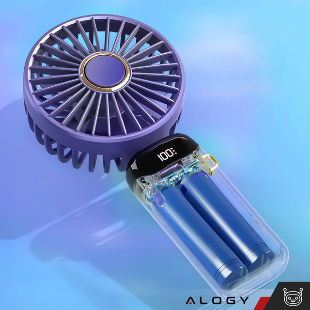 Fan Fan Handheld Fan Wireless Alogy Desktop Portable Handheld with Phone Holder USB-C Navy Blue