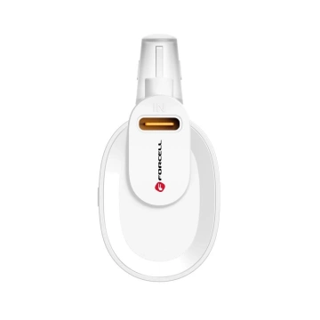 Зовнішній акумулятор FORCELL F-ENERGY Power Plug F5K3 із вбудованим роз'ємом Type-C PD 20 Вт 5000 мАг білого кольору
