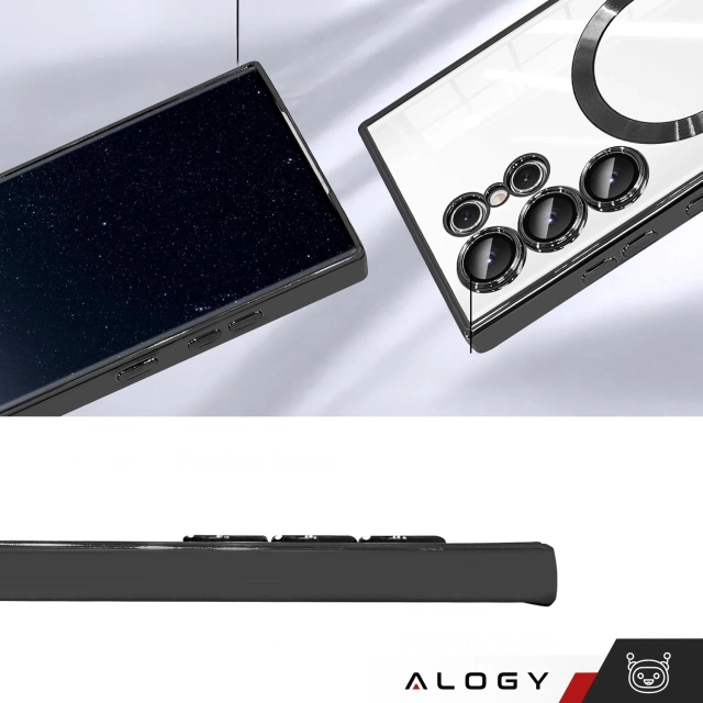 Pouzdro MagSafe pro Apple iPhone 16 Pro Max Alogy Glamour Pouzdro luxusního prstenu zlaté-průhledné