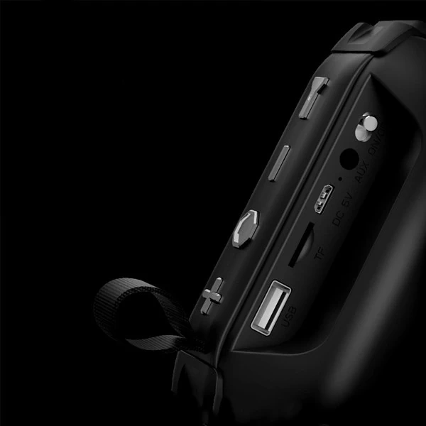 Denmen Bluetooth Speaker 3W BT 5.0 Black with LED Flashlight