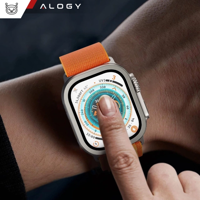 2 рамки із загартованого скла для Apple Watch Ultra / Ultra 2 49 мм, захисна плівка для екрану Alogy Protector 9H Titanum