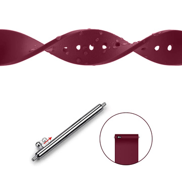 Universal strap Alogy Strap with buckle for smartwatch watch 18mm burgundy