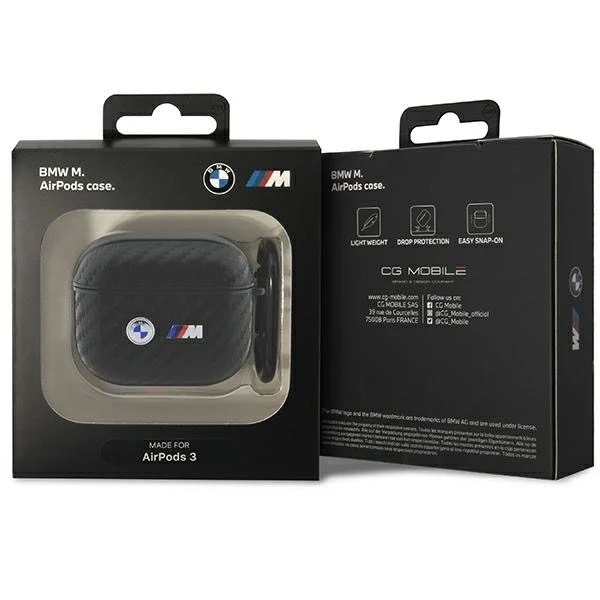 BMW BMA3WMPUCA2 puzdro pre AirPods 3 gen kryt black/black Carbon Double Metal Logo