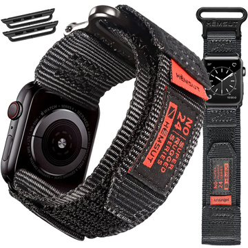 Nylonový remienok pre Apple Watch 2/3/4/5/6/7/8/9/SE/Ultra 42/44/45/49 mm Nylon Band Sport Black
