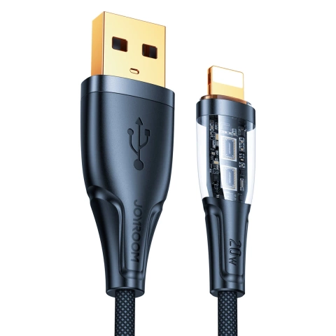 Кабель для швидкої зарядки Joyroom зі смарт-перемикачем USB-A - Lightning 2.4A 1.2m чорний (S-UL012A3)