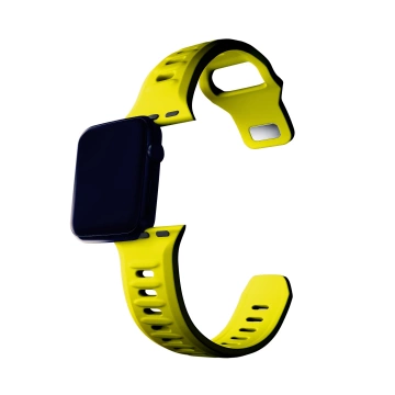 Pasek na chytré hodinky 3mk silikonový řemínek na hodinky Apple Watch 42/44/45/49 mm žlutý