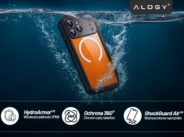 Чохол Alogy HydroArmor™ IP68 для Apple iPhone 17 Pro 6.3" - чорний