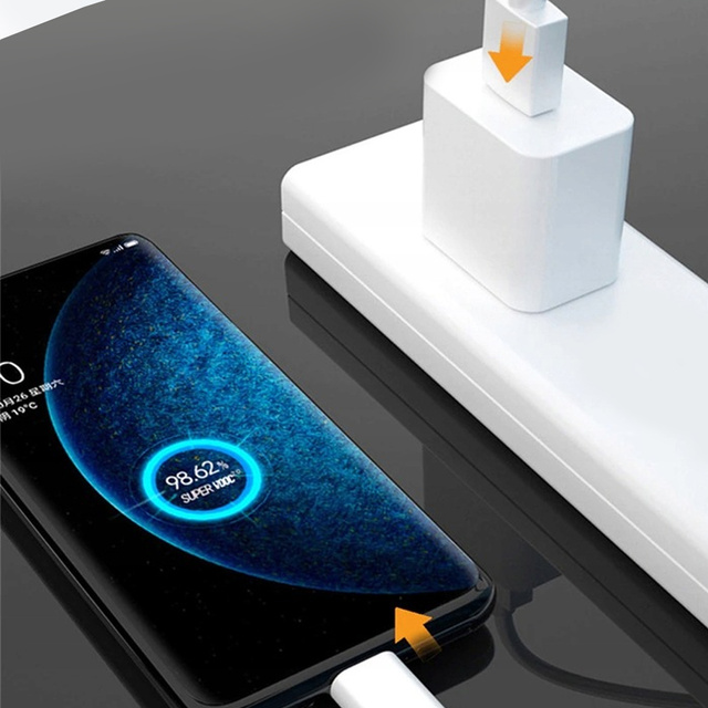 Wandladegerät Original Oneplus SUPERVOOC 80 W USB Typ-A-Adapter EU VCB8JAEH Kabel DL136 USB-C Typ C 65 W 1 m Weiß