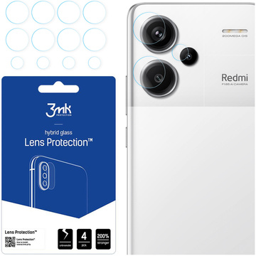 Hybridné sklo pre Xiaomi Redmi Note 13 Pro Plus chránič objektívu fotoaparátu 3mk ochrana objektívu 4x sada