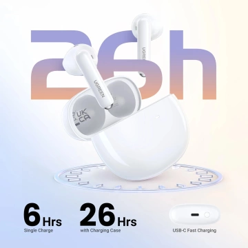 Ugreen HiTune H5 WS201 TWS Kopfhörer – Kabellos, Bluetooth 5.3, Weiß