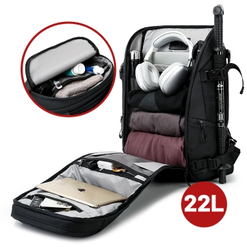 Bange Waterproof Backpack for Laptop 15.6" City Travel 45x30x16 cm for Work Airplane Men's Women's with USB Port Black