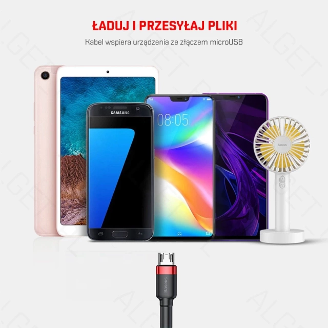 Нейлоновий кабель Baseus Cafule Micro-USB 1,5 A 200 см, червоний