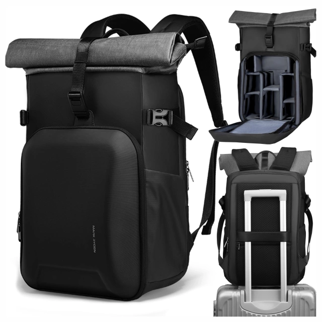 Mark Ryden Camera and Gear Backpack, Waterproof, 30L Capacity, Impact Resistant EVA, with Compartments for Accessories and a 15.6" Laptop (48×27×19 cm) – Black