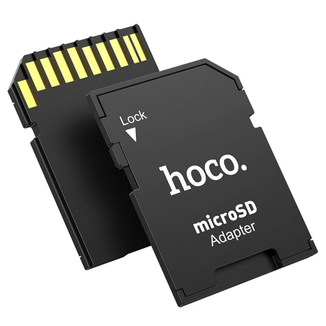 HOCO Adapter Kart Pamięci SD HB22 Uniwersalny MicroSD na SD Czarny