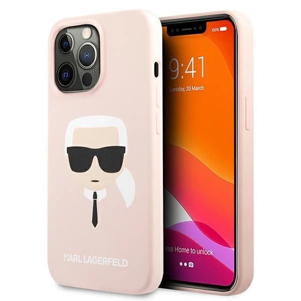 Etui Karl Lagerfeld KLHCP13XSLKHLP для iPhone 13 Pro Max 6,7" рожевий твердий чохол Силіконова голова Карла