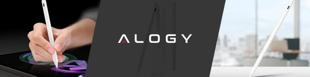 Rysik do Apple iPad Alogy Pencil z funkcją Palm Rejection Pressure Sensing Tilt Magnetyczny USB-C + 3 zapasowe końcówki Biały