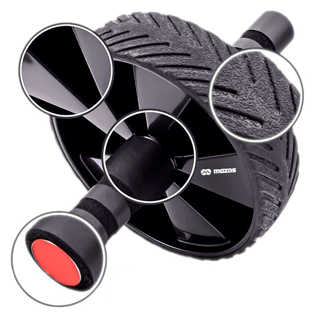 Kolečko na břišní svalstvo Biceps Kolečko na břišní svalstvo Fitness Wheel na trénink Sportovní černá