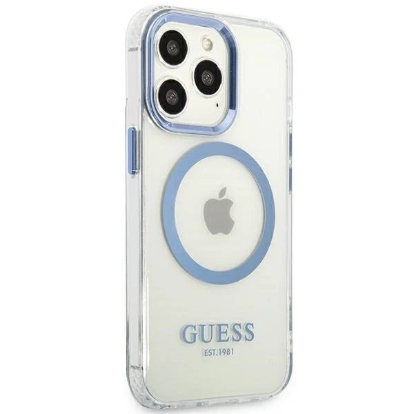 Etui Guess GUHMP13LHTRMB für iPhone 13 Pro / 13 6,1" Hartschale Metal Outline Magsafe