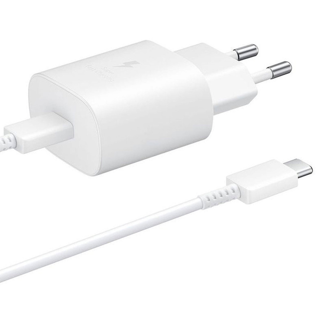 Originální 25W nabíječka Samsung USB-C kabel 180cm Premium Super Fast Charge Set bílá