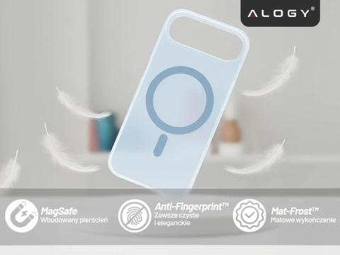 Apple iPhone 17 Air Hülle – Matte MagSafe-Abdeckung mit Linsenschutz, schlank und kratzfest, perfekte Passform – Alogy Skinny MatteCase™ Himmelblau