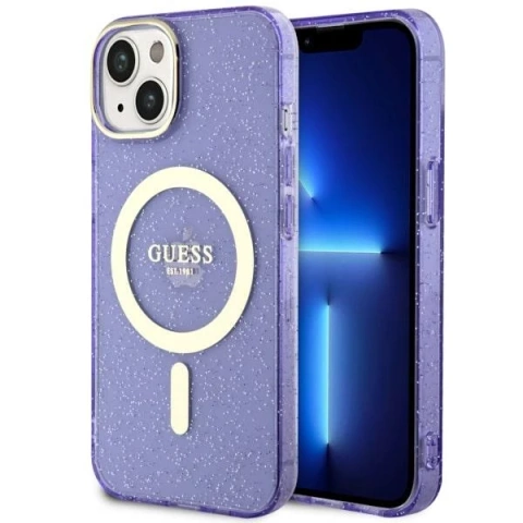 Etui Guess GUHMP14MHCMCGU pro iPhone 14 Plus 6,7" pevný obal Glitter Gold MagSafe