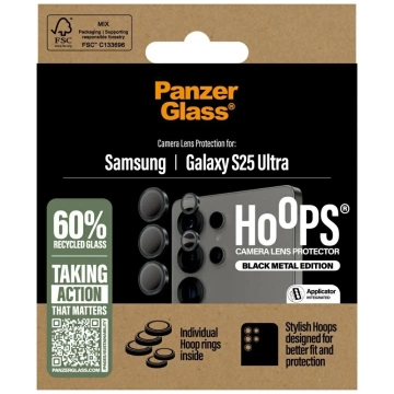 Захисне скло для об'єктива камери PanzerGlass Hoops із загартованим покриттям для Samsung Galaxy S25 Ultra