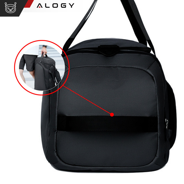 Torba sportowa treningowa na ramię męska damska na siłownie podróżna materiałowa termiczna pojemna 40l Alogy Czarna