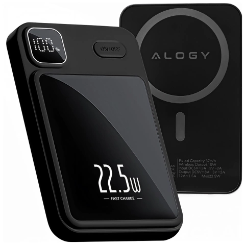 PowerBank Alogy MagCharge 22,5W PD20W PowerDelivery rychlé nabíjení 10000mAh bezdrátové pro MagSafe Black