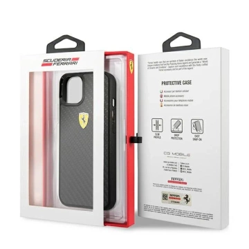 Etui na telefon ferrari iphone 13 mini 5,4 "czarny/black тверда карта на треку реального вуглецю