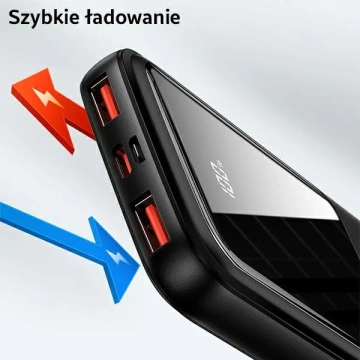 USAMS Powerbank PB58 10000mAh 22.5W QC3.0 PD Fast Charge Czarny/Schwarz 10KCD16101 (US-CD161)