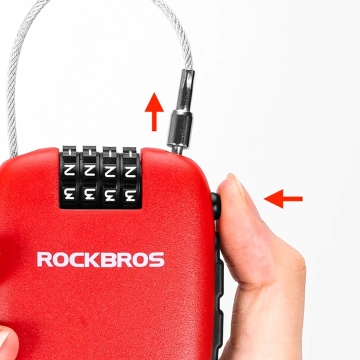 Замок для велосипеда Rockbros 32420981001 з висувним тросом - червоний