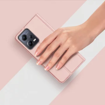 Dux Ducis Skin Pro Hülle für Xiaomi Redmi Note 12 Pro / Poco X5 Pro 5G Cover Flip Card Wallet Stand Pink