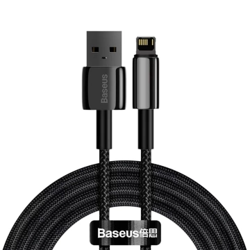 Кабель USB Baseus Tungsten - Lightning 2.4 A 2 м чорний (CALWJ-A01)