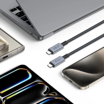 Kábel UltraBoost Max USB 4.0 8k 40 Gb/s Type-C PD240W 200 cm sivý