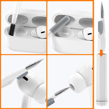 Чистячий набір 20в1 для чищення клавіатури телефону, навушників, багатофункціонального очищувача, щітки, Alogy Set, білий