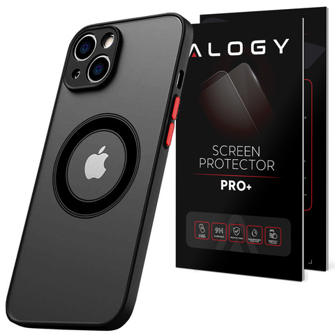 Case for Apple iPhone 13 Mini Alogy Hybrid Mag Case for MagSafe with Camera Protection Matte Black Glass