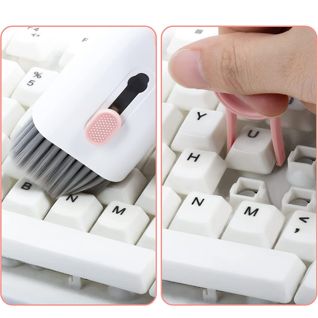 Cleaner Multifunctional cleaning kit for airpods 7in1 keyboards Pink and white
