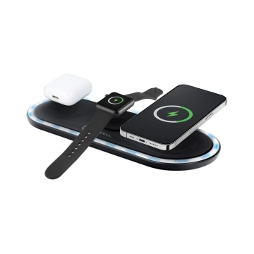 3in1 Forcell Ellipse Qi Induktives Ladegerät iPhone Watch AirPods 15W